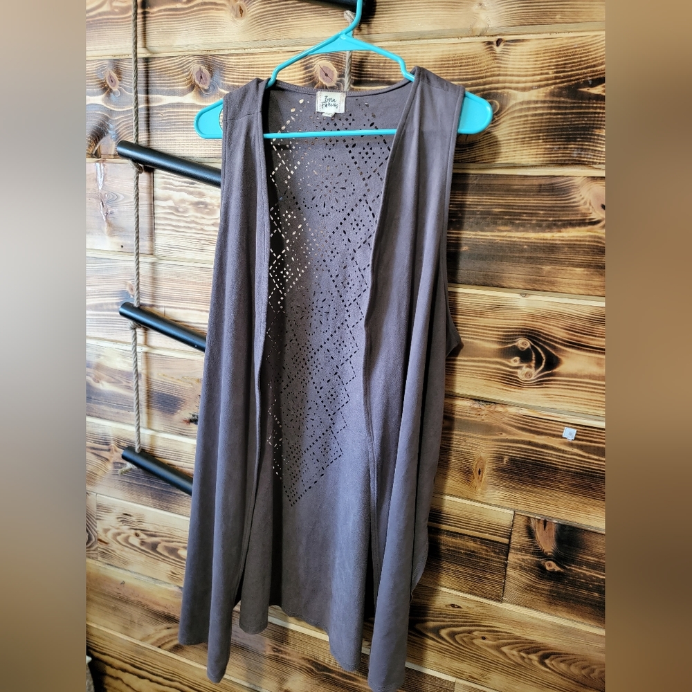 Suede Vest cardigan